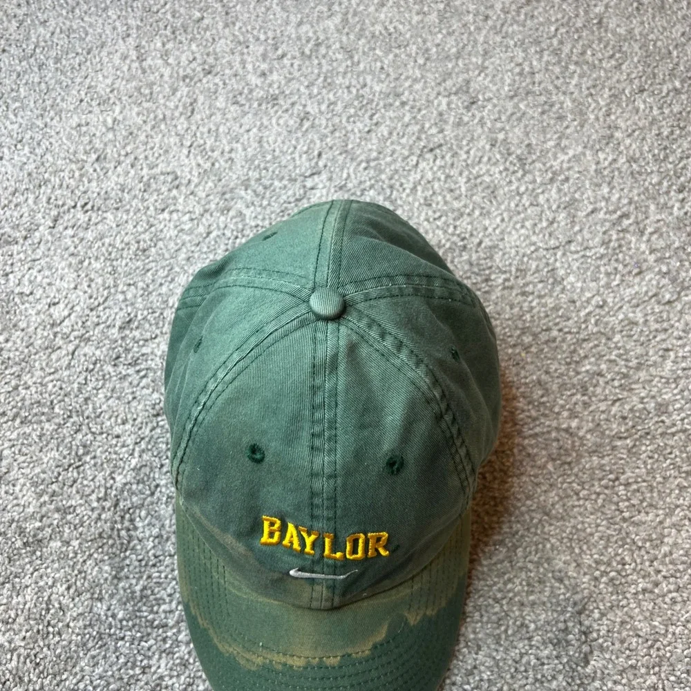 vtg Nike Baylor Bears Green‎ Baseball Cap Hat Men Adjustable Strap center y2k